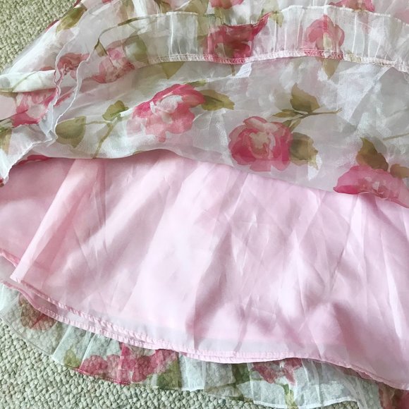 BlueBeri Boulevard Girls Pink Floral Flared Formal Party Dress Flower Girls 10 - Picture 7 of 11